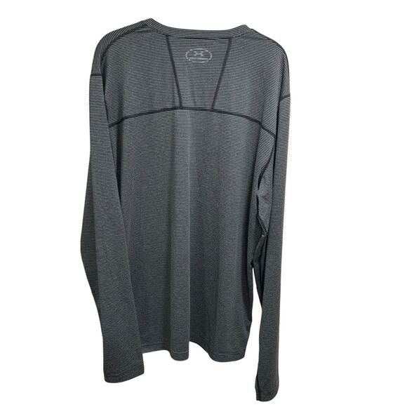 Under Armour Mens Black Striped Fitted Coldgear V Neck Long Sleeve Shirt 2XL - Picture 6 of 7